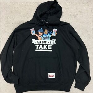 Pardon My Take Barstool Sports Mens Hoodie Sweatshirt Black Lane Seven Size XL